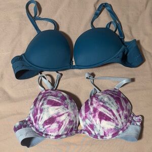 Victoria's Secret Blue and Purple Tie-Dye Bras